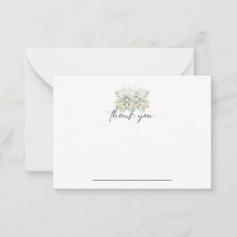 White & Yellow Floral Notecard Vielen Dank Mitteilungskarte
