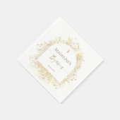 white yellow flowers Baptism Serviette (Ecke)