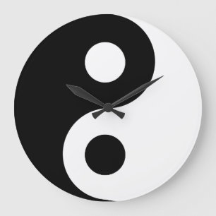 White Yin Yang Wall Clock Große Wanduhr