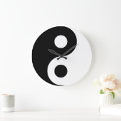 White Yin Yang Wall Clock Große Wanduhr (Zuhause)