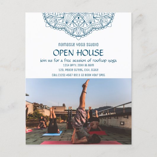 White Yoga Meditation Open House Promotions Foto Flyer (Vorne)