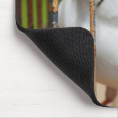 White Zebra Finch Bird in Cage Mousepad (Ecke)