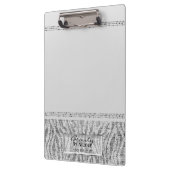 White Zebra Glitzer Granite Glam Personalisiert Klemmbrett (Links)