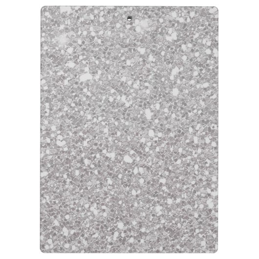 White Zebra Glitzer Granite Glam Personalisiert Klemmbrett (Rückseite)