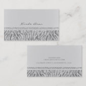 White Zebra Sparkle Sequins Glam Chic Modern Visitenkarte (Vorne/Hinten)