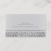 White Zebra Sparkle Sequins Glam Chic Modern Visitenkarte (Rückseite)