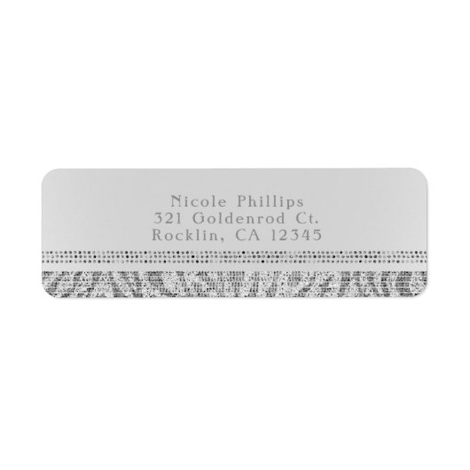 White Zebra Sparkle Sequins Glam Party Einladung (Vorne)