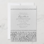 White Zebra Sparkle Sequins Glam Party Einladungen (Vorderseite)