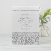 White Zebra Sparkle Sequins Glam Party Einladungen (Stehend Vorderseite)