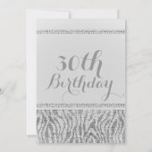 White Zebra Sparkle Sequins Glam Party Einladungen (Rückseite)