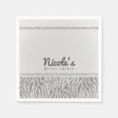 White Zebra Sparkle Sequins Glam Party Serviette (Vorderseite)
