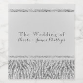 White Zebra Sparkle Sequins Glam Party Weinmarken Weinetikett (Einzelnes Label)