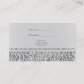 White Zebra Sparkle Sequins Glam Refer a Friend Empfehlungskarte (Rückseite)