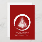 White Zen Christmas Tree Einladung (Vorne/Hinten)