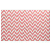 White Zigzag Ikat & Custom Coral Hintergrund Stoff (Fat Quarter (45,7 x 55,9 cm))