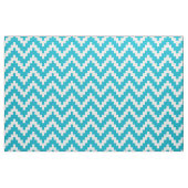 White Zigzag Ikat & Custom Türkise Hintergrund Stoff (Fat Quarter (45,7 x 55,9 cm))