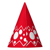 White Zigzag Polka Dots Partyhütchen (Rückseite)