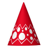 White Zigzag Polka Dots Partyhütchen (Vorderseite)