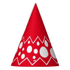 White Zigzag Polka Dots Partyhütchen