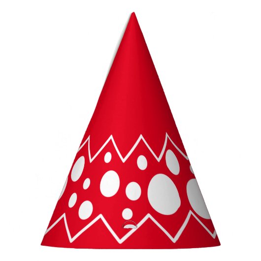 White Zigzag Polka Dots Partyhütchen (Links)