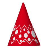 White Zigzag Polka Dots Partyhütchen (Rechts)