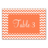 White Zigzag und Coral Tischnummer (Rückseite)