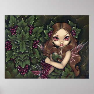 White Zinfandel ART PRINT Weinmärchen Greenman Poster