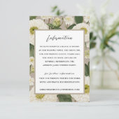 White Zinnia Blume Hotel Informationen Hochzeit Begleitkarte (Stehend Vorderseite)