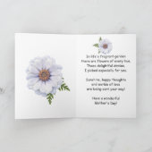 White Zinnia Mothers Day Card Karte (Innenseite)