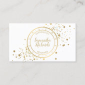 White Zodiac Astrology Gold Stars Visitenkarte (Vorderseite)