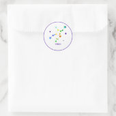 White Zodiac Virgo Regenbogenaufkleber Runder Aufkleber (Tasche)