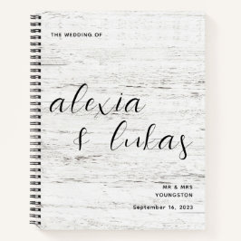 Whitealkaal Wood Grain Wedding Gästebuch Notizblock
