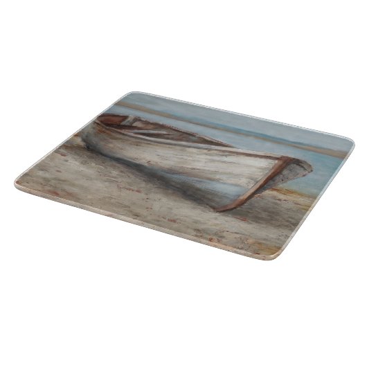 Whitealkenboot an der Küste Schneidebrett (Ecke)