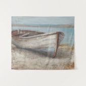 Whitealkenboot an der Küste Wandteppich (Vorderseite (Horizontal))