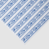 Whiteblue Bone Inlay Floral Border Decoupage Paper Seidenpapier (Ausschnitt)