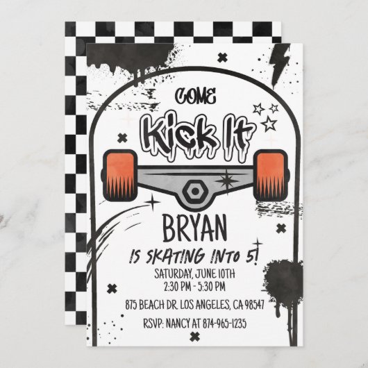 Whiteboard-Einladung Einladung (Vorne/Hinten)