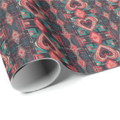 Whiteboard Elegance Valentinstag Wrapping Paper Geschenkpapier (Rolleneckpunkt)