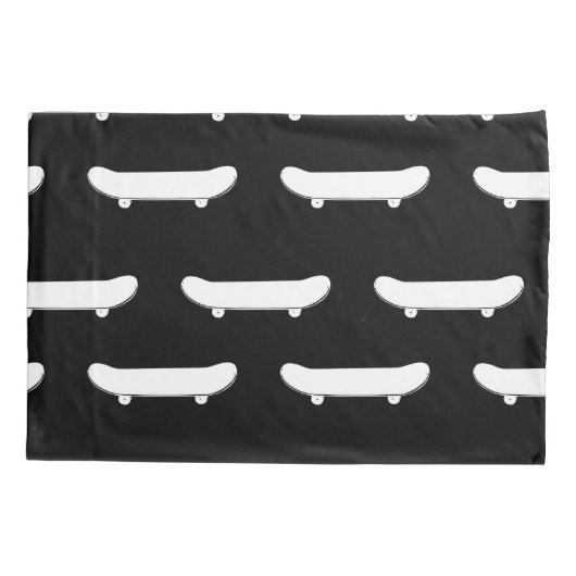 Whiteboard Monochromatischer Schwarzer Skater Urba Kissenbezug (Rückseite)