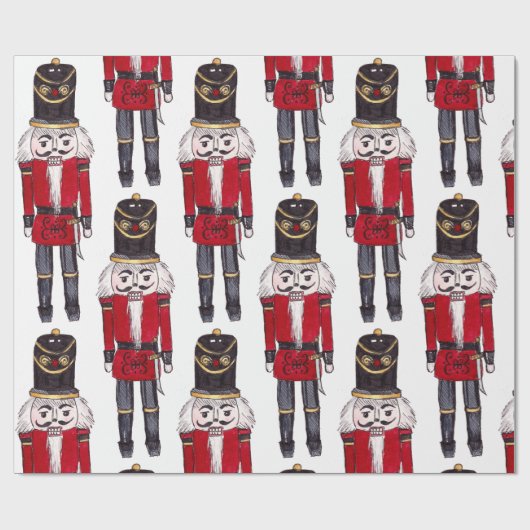 Whiteboard Nutcracker Soldier Wrapping Paper Geschenkpapier (Flach)