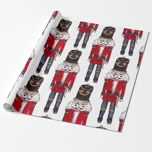 Whiteboard Nutcracker Soldier Wrapping Paper Geschenkpapier (Ungerollt)