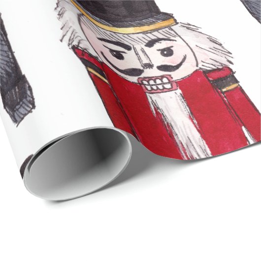 Whiteboard Nutcracker Soldier Wrapping Paper Geschenkpapier (Rolleneckpunkt)