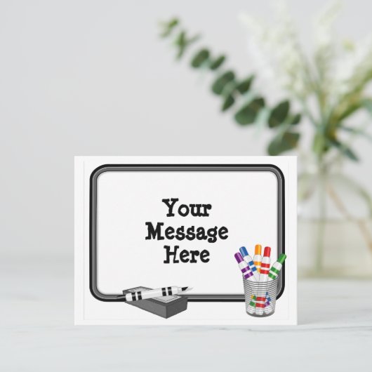Whiteboard Postkarte (Stehend Vorderseite)