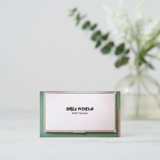 Whiteboard-Schullehrer mit QR-Code Visitenkarte (Stehend Vorderseite)