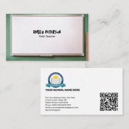 Whiteboard-Schullehrer mit QR-Code Visitenkarte