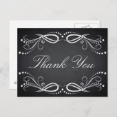 Whiteboard, Vintage florale Rustikale Vielen Dank Postkarte (Vorne/Hinten)