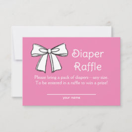 Whitebow Diaper Raffel Rosa Ticketeinschlusskarte Einladung