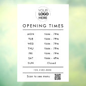 WhiteBusiness Öffnungszeiten Logo und qr Code Fensteraufkleber