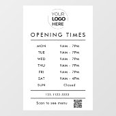 WhiteBusiness Öffnungszeiten Logo und qr Code Fensteraufkleber