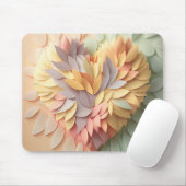Whitecal 3D Pastell Paper Heart Mousepad (Mit Mouse)