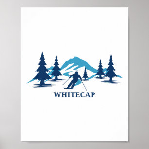 Whitecap Wisconsin Skigebiet Skifahren Skifahrer Poster